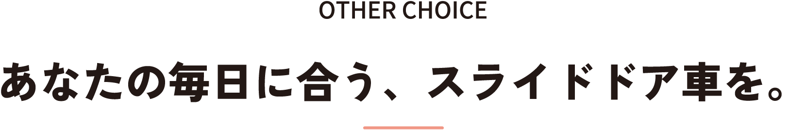 other options あなたの毎日に合う、スライドドア車を。